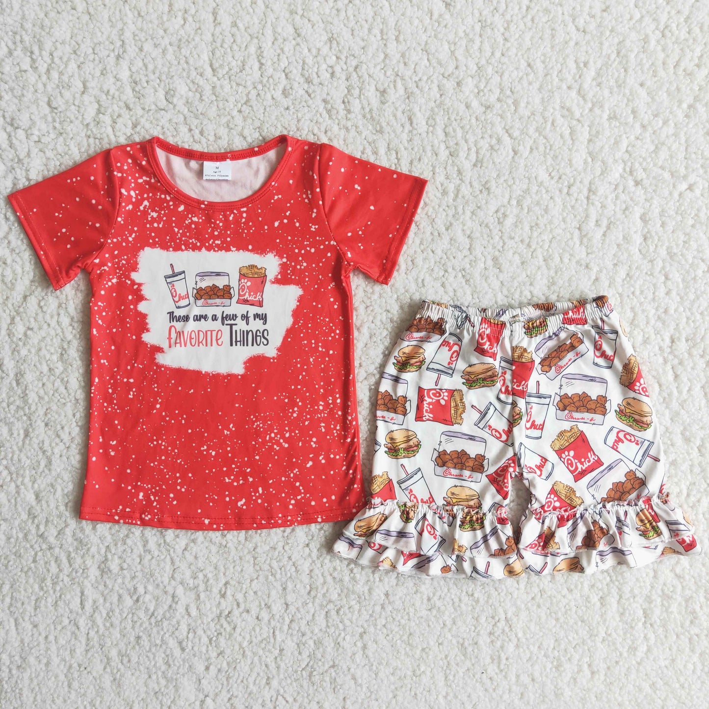 hamburger red summer  set