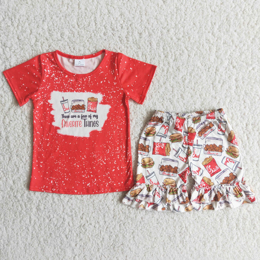 hamburger red summer  set