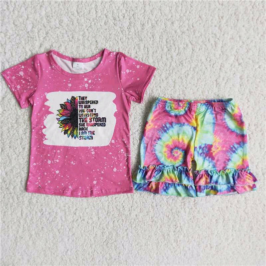 Sunflower Tie Dye summer girl set