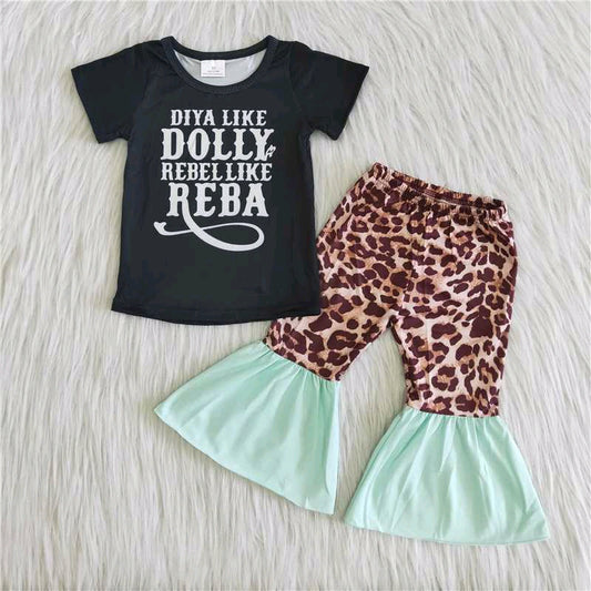 Black leopard bell pants girl outfits