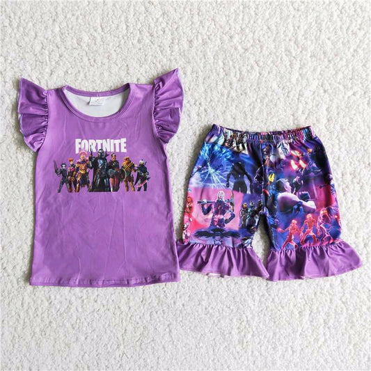 Purple cartoon summer set