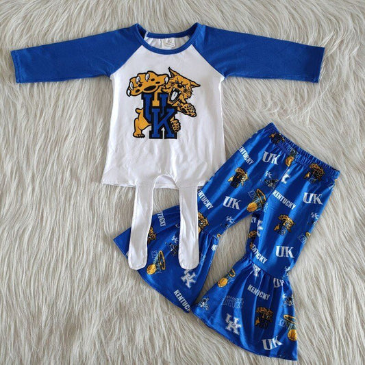 fall outfits Boutique Blue Cartoon girls set