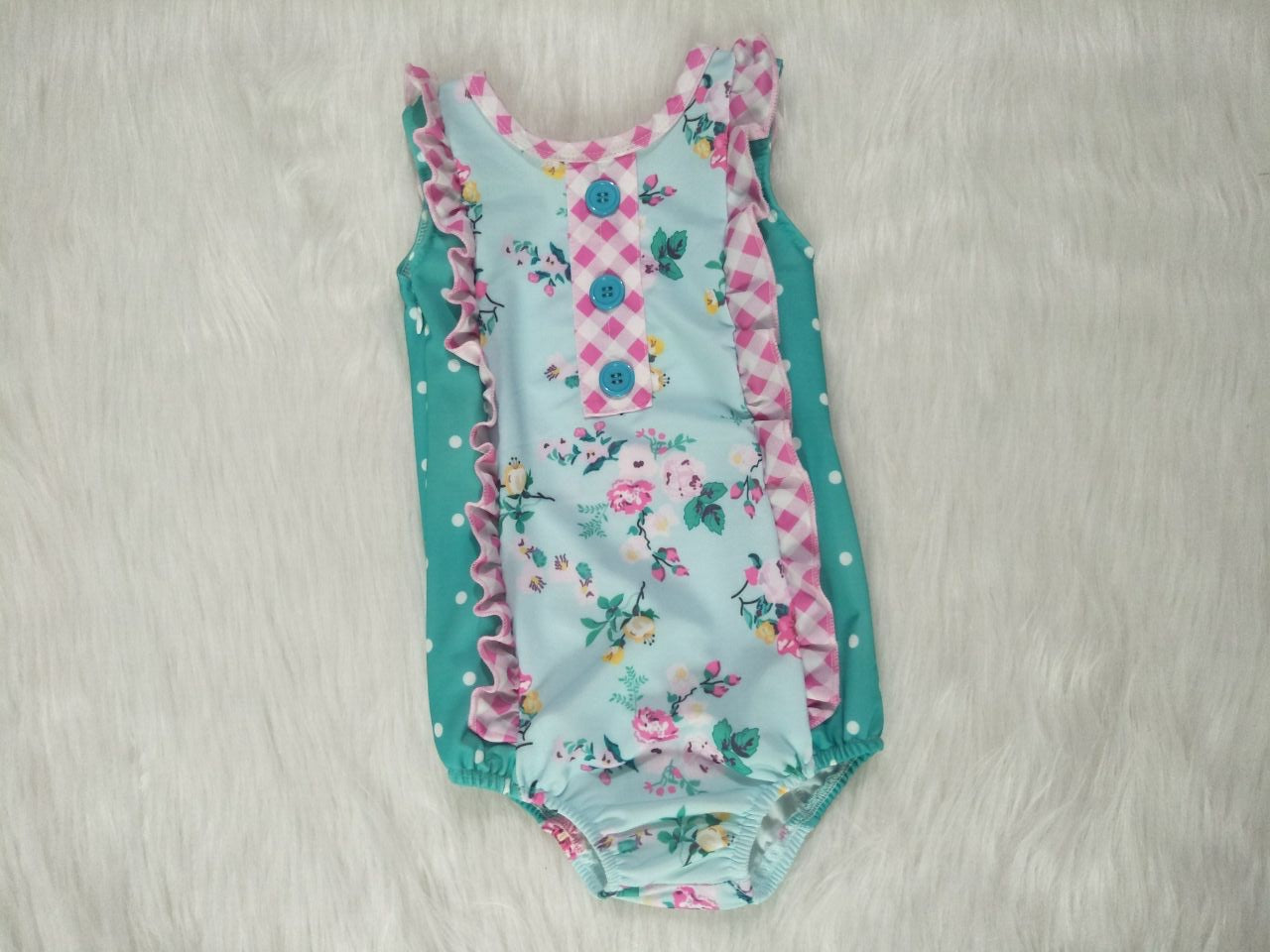 Girls flowers romper Swimsuit