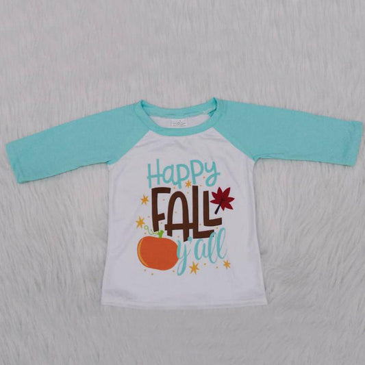 Halloween Girls boutique Blue Pumpkin top