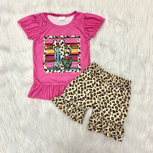 Cactus Leopard Boutique summer  set