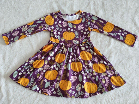 Halloween Purple pumpkin boutique girl big skirt