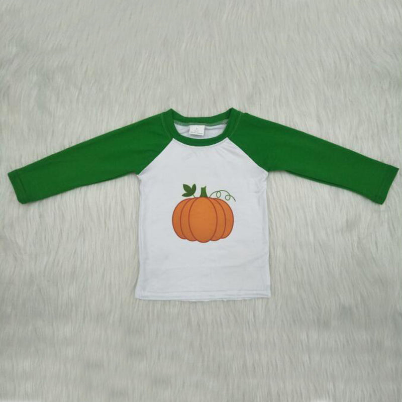 Halloween Girls boutique green Pumpkin  top