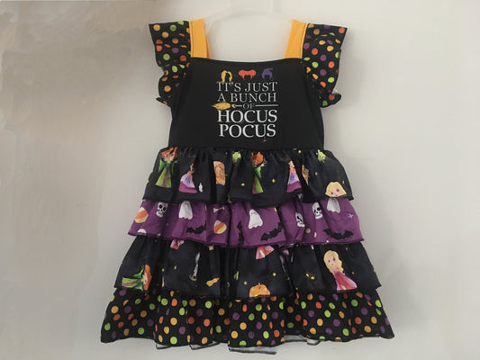 Halloween Purple Cartoon Ruffle Twirl Dress