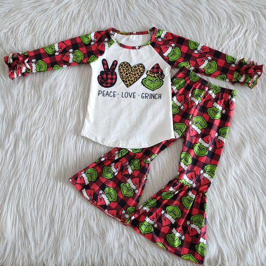 fall outfits Christmas red girls set