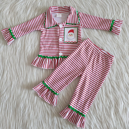 Girls Christmas stripe Boutique Pajamas