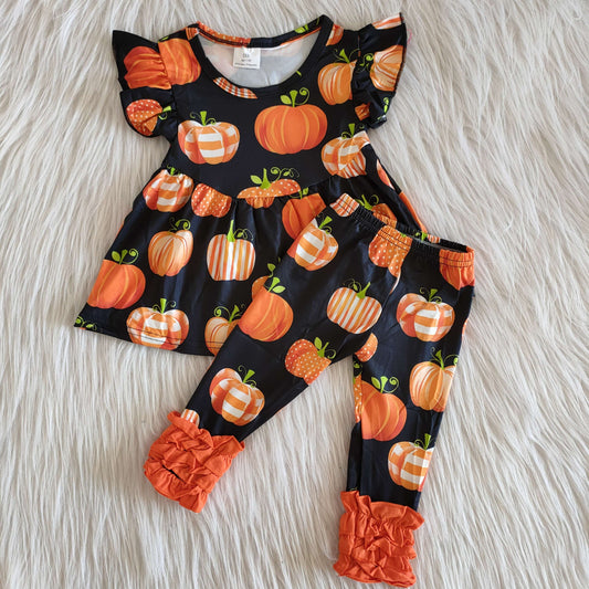 Halloween pumpkin with dress Boutique set