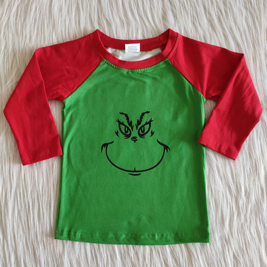 Christmas red and green boy shirt