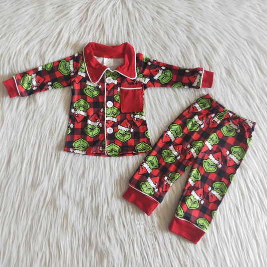 boy Christmas Red  Boutique Pajamas