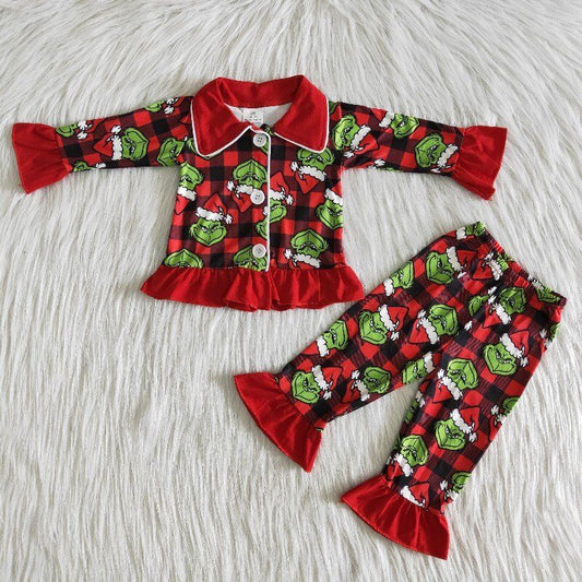 girls Christmas Red  Boutique Pajamas
