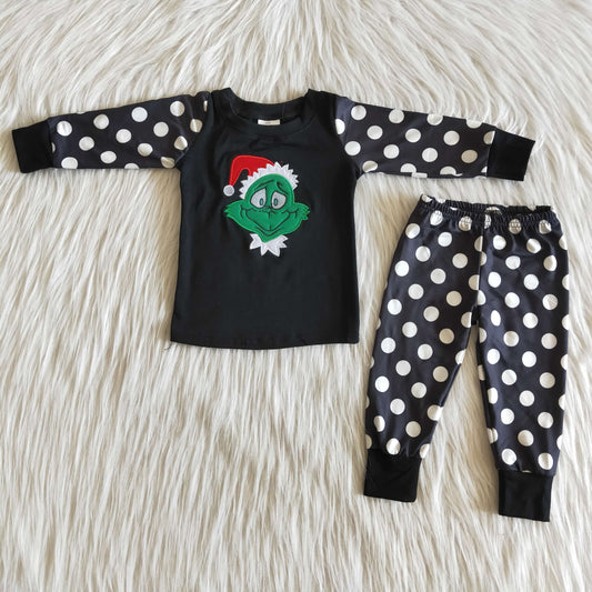 Black dots cartoon girls Boutique Pajamas