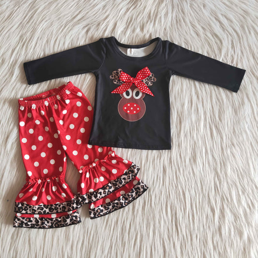 Fall outfits ready to ship no moq christmas girls set