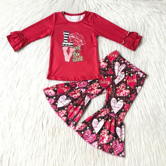 Valentine's Day love flowers Leopard Boutique girl outfits