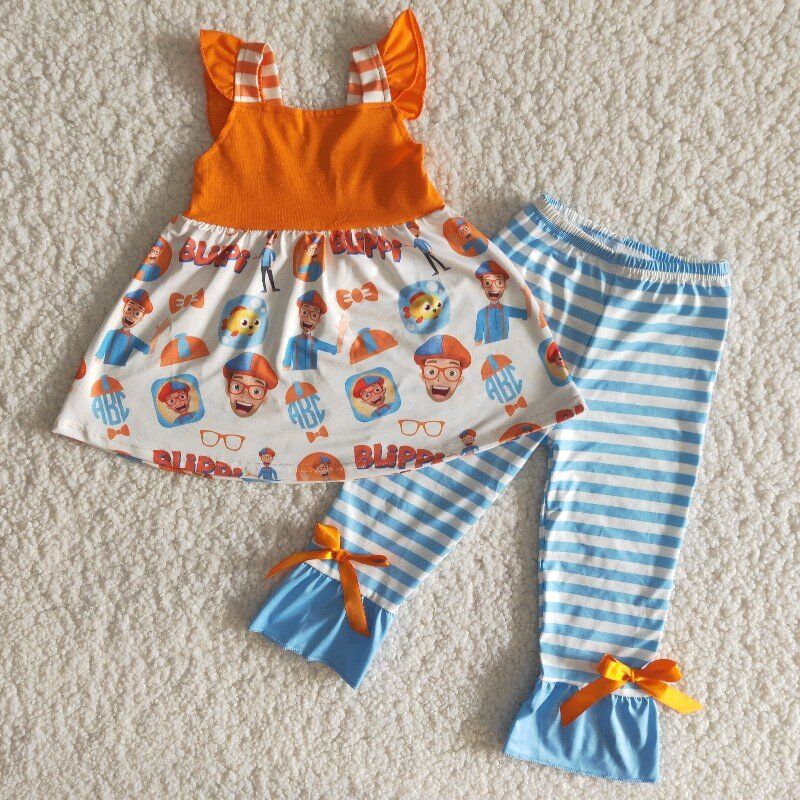 Orange cartoon Boutique girl outfits