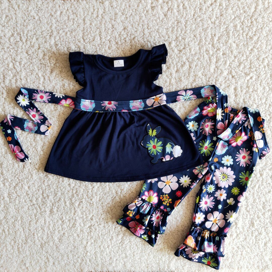 Embroidered Easter Bunny Boutique girl outfits