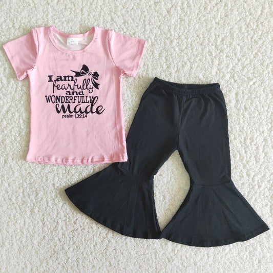 Pink black Boutique girl outfits