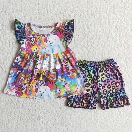 Leopard cartoon Purple summer set