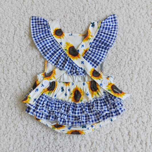 sunflower baby girls romper