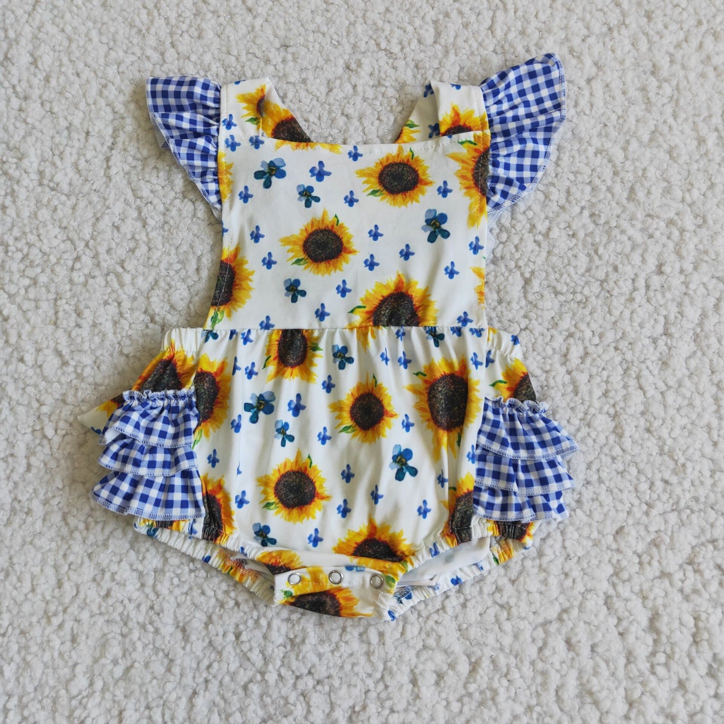 sunflower baby girls romper