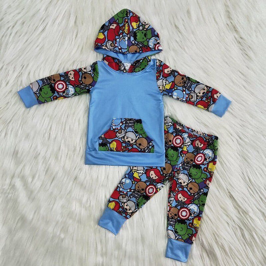 Blue cartoon boy Jogger Outfit