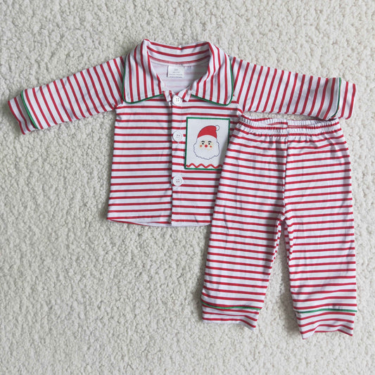 boy Christmas stripe Boutique Pajamas