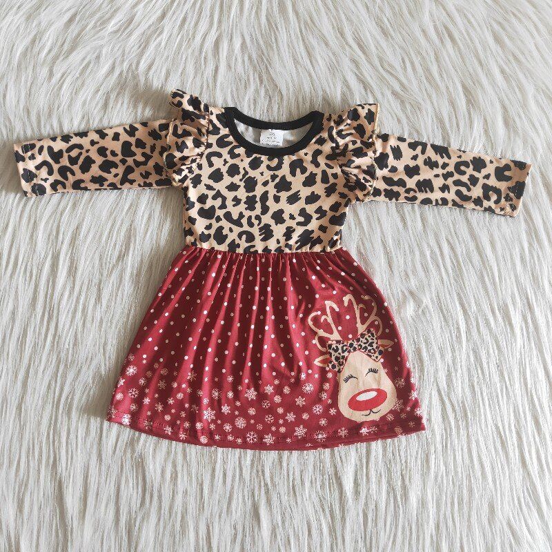 Christmas Deer boutique girl big skirt