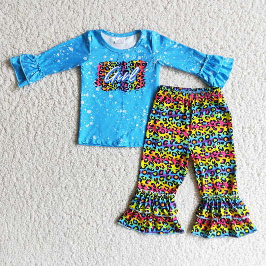 Blue Leopard beautiful girl suit