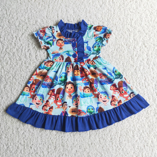 blue big skirt