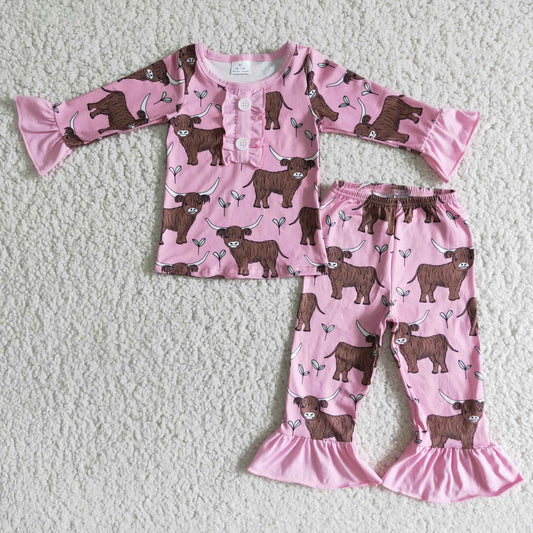 fall outfits Pink cow pajamas
