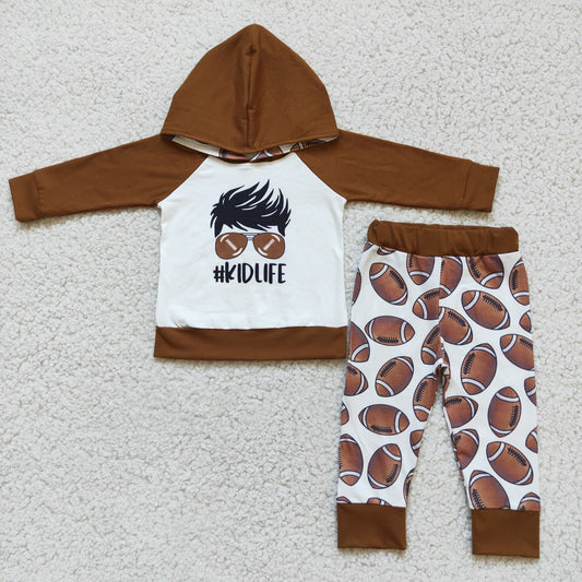 Brown baseball boy Jogger Outfit
