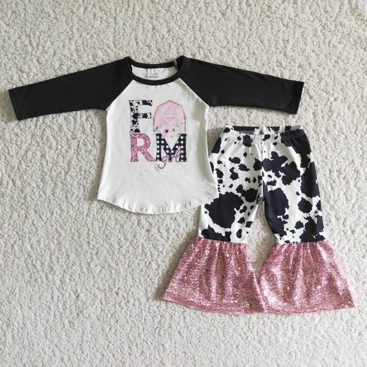 farm cow Bottom sequins