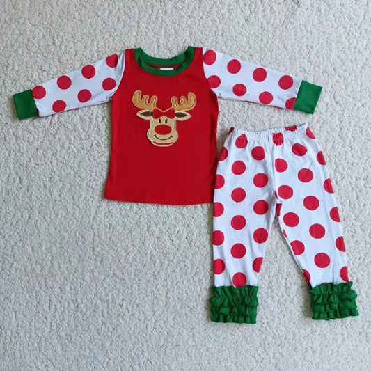 Christmas embroidery boy pajamas