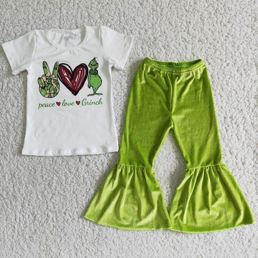 Christmas cartoon green girl outfits