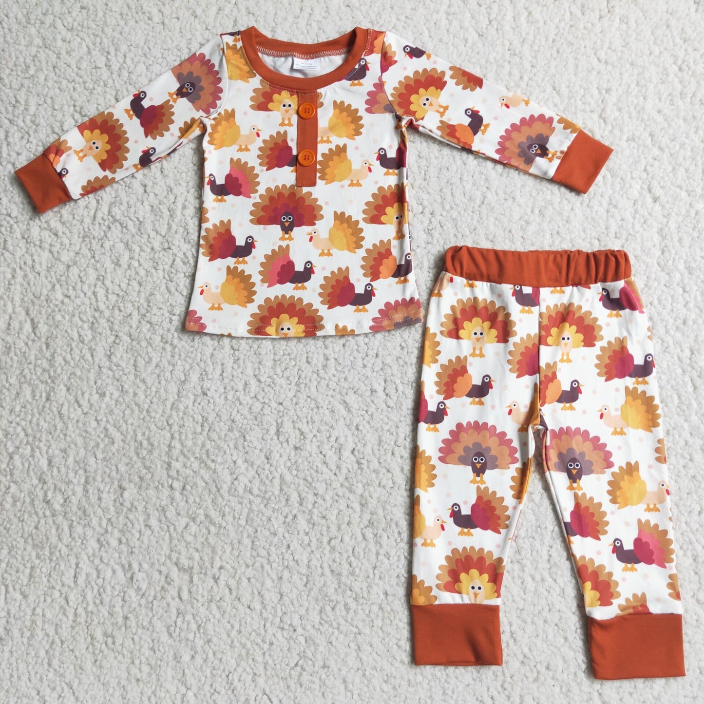 Thanksgiving chicken boy pajamas