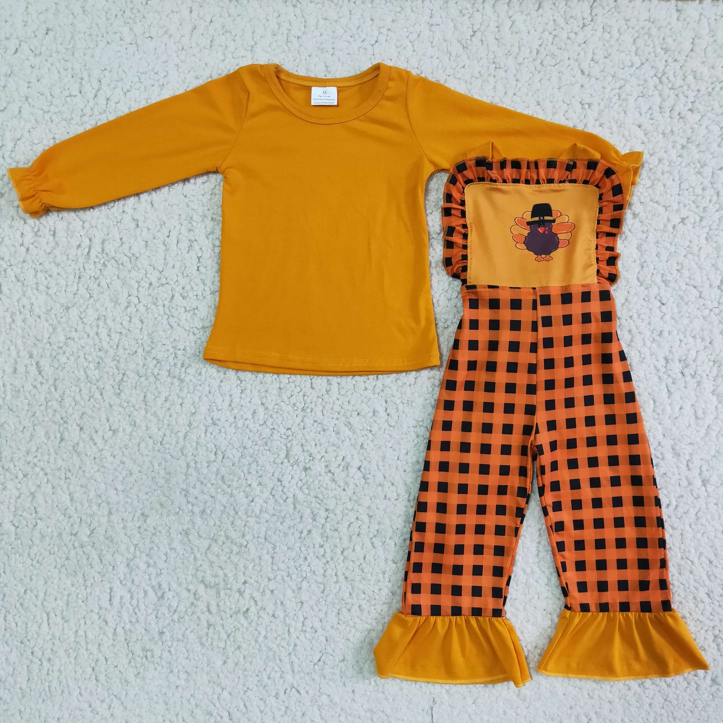 Thanksgiving kidsChicken overall outfits