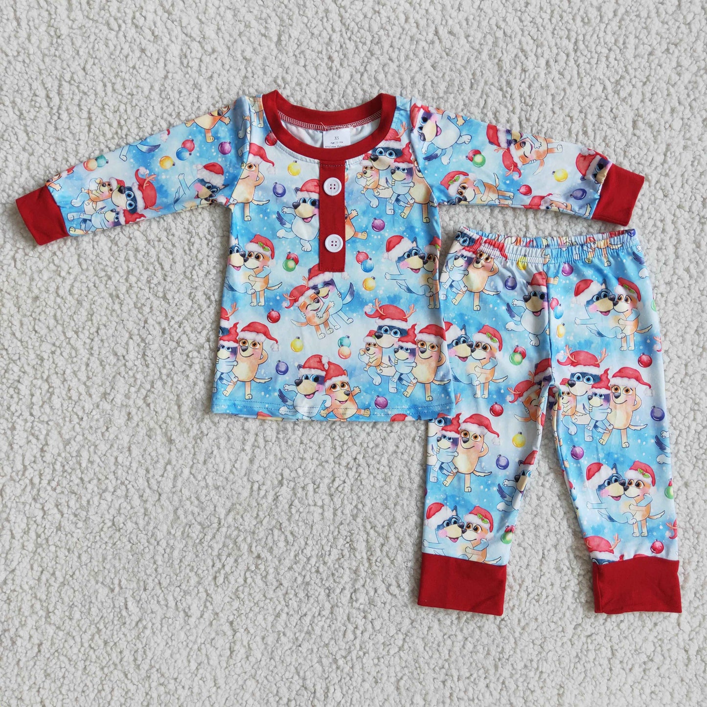 Christmas Blue dog pajamas