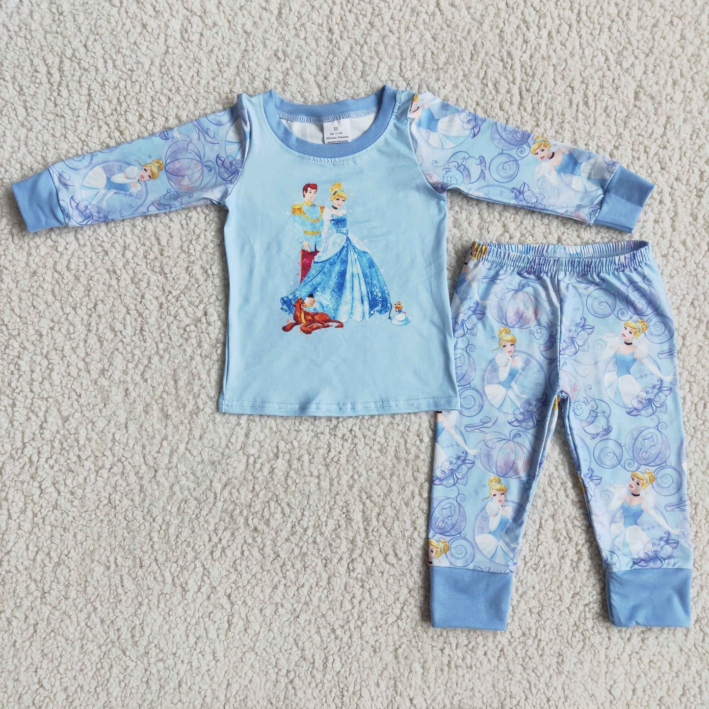 Blue princess girls Boutique Pajamas