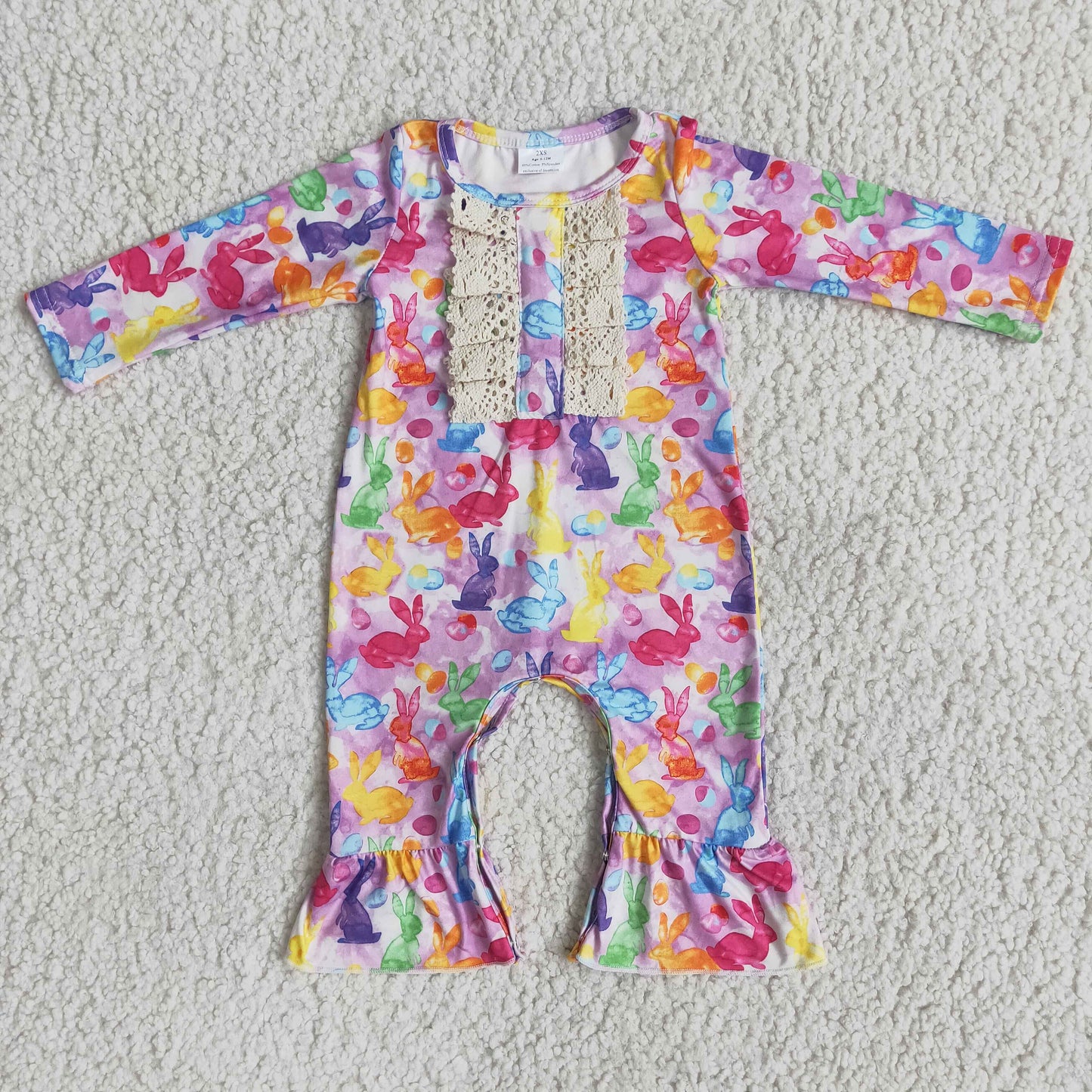 Easter set Pink  bunny romper