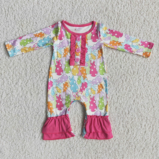 Easter set Pink bunny girls romper