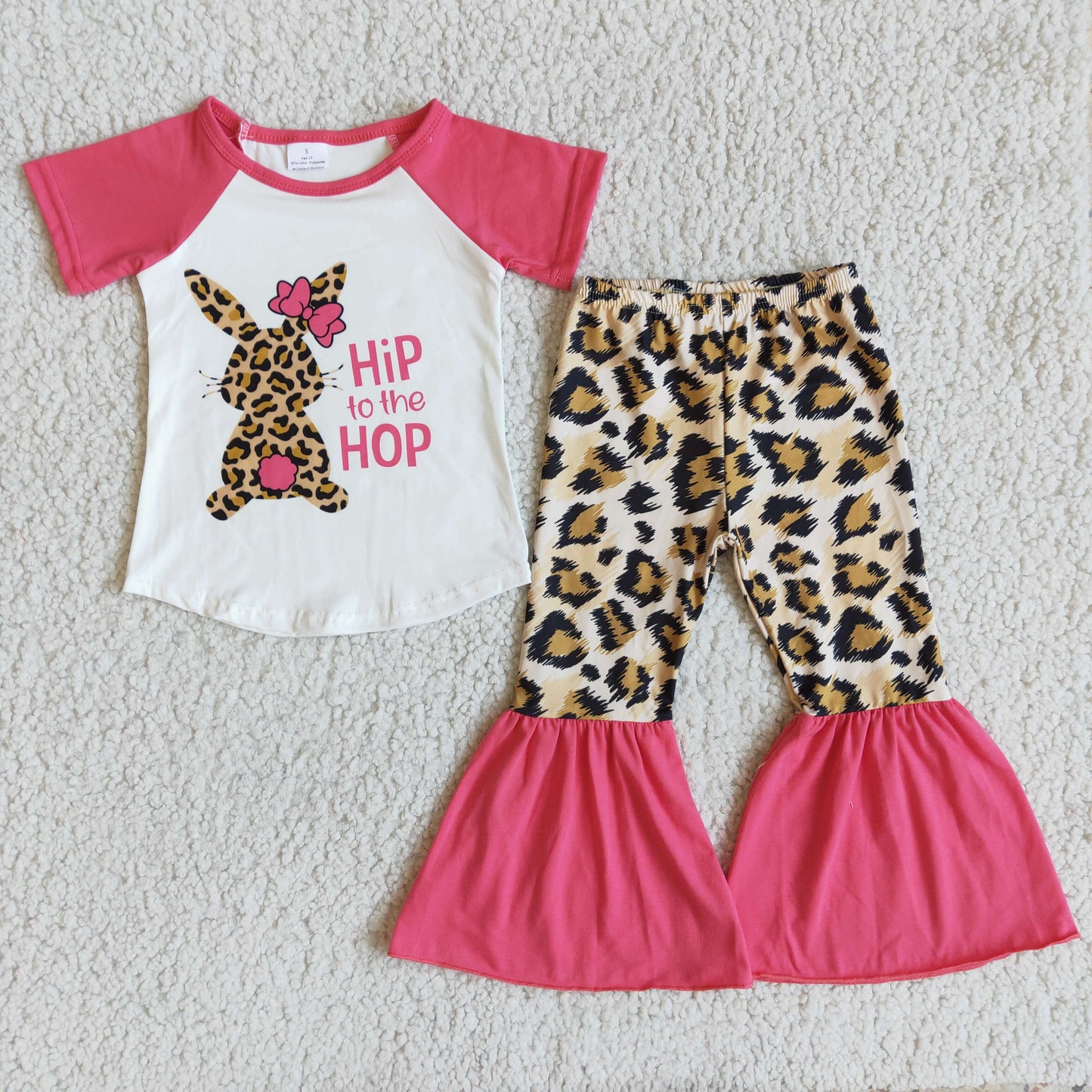 Easter set Leopard pink girl outfits