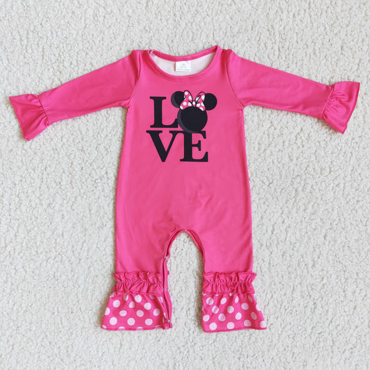 Valentine's Day pink love romper