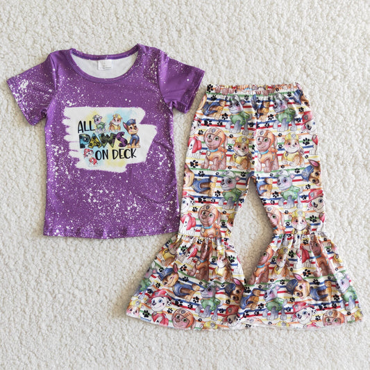 Purple cartoon Boutique girl outfits