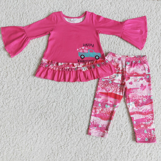 Valentine's Day car pink pants set