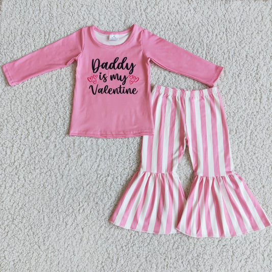 Valentine's Day Pink stripes girl outfits