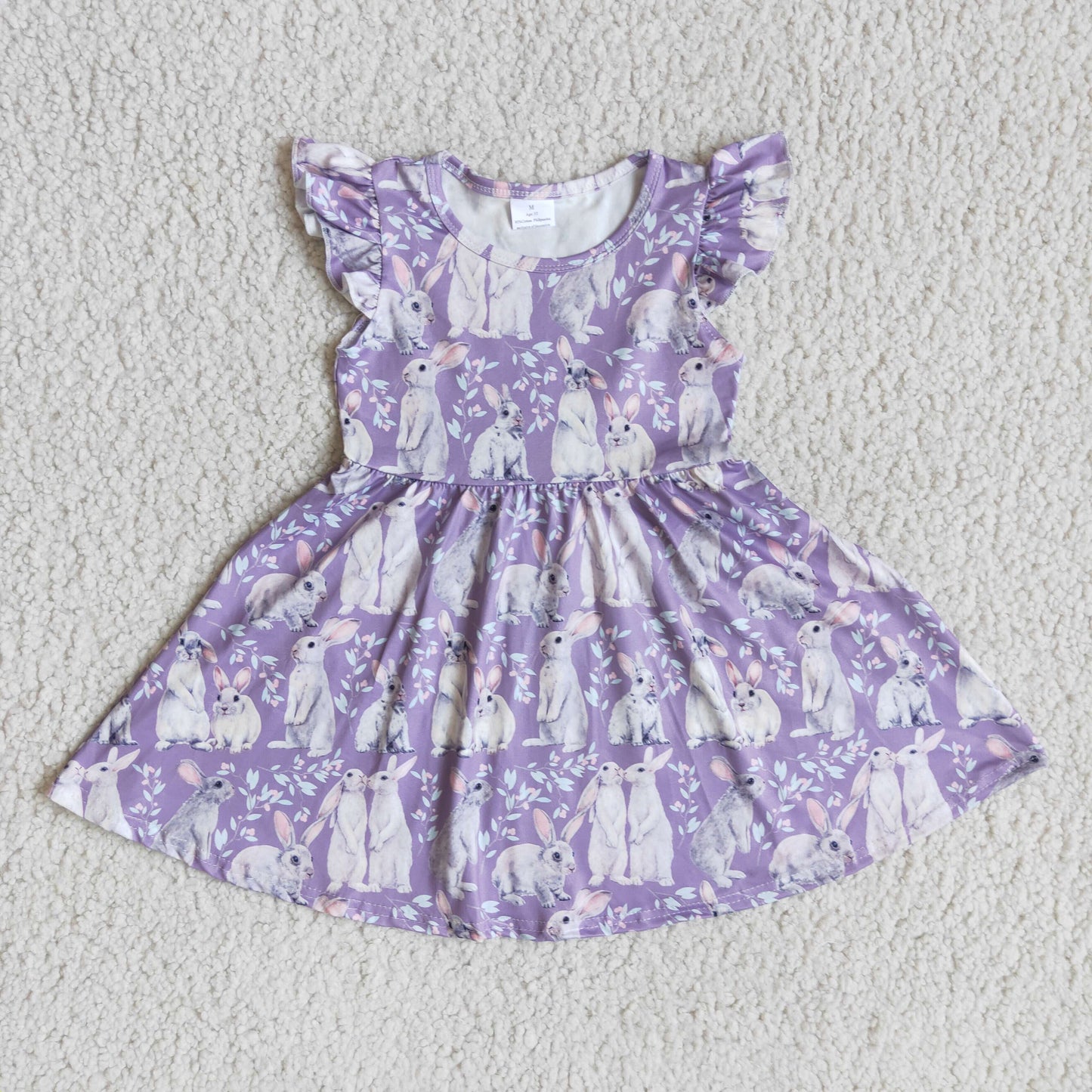 Easter set rabbit Purple big dress