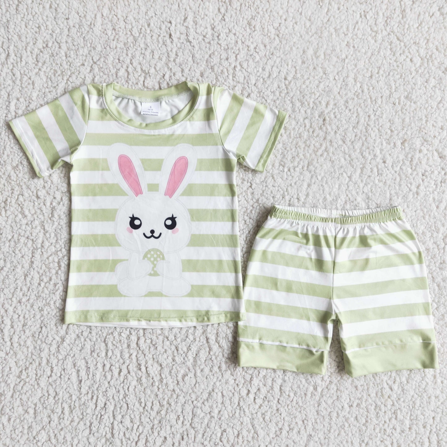 Easter striped short sleeve shorts